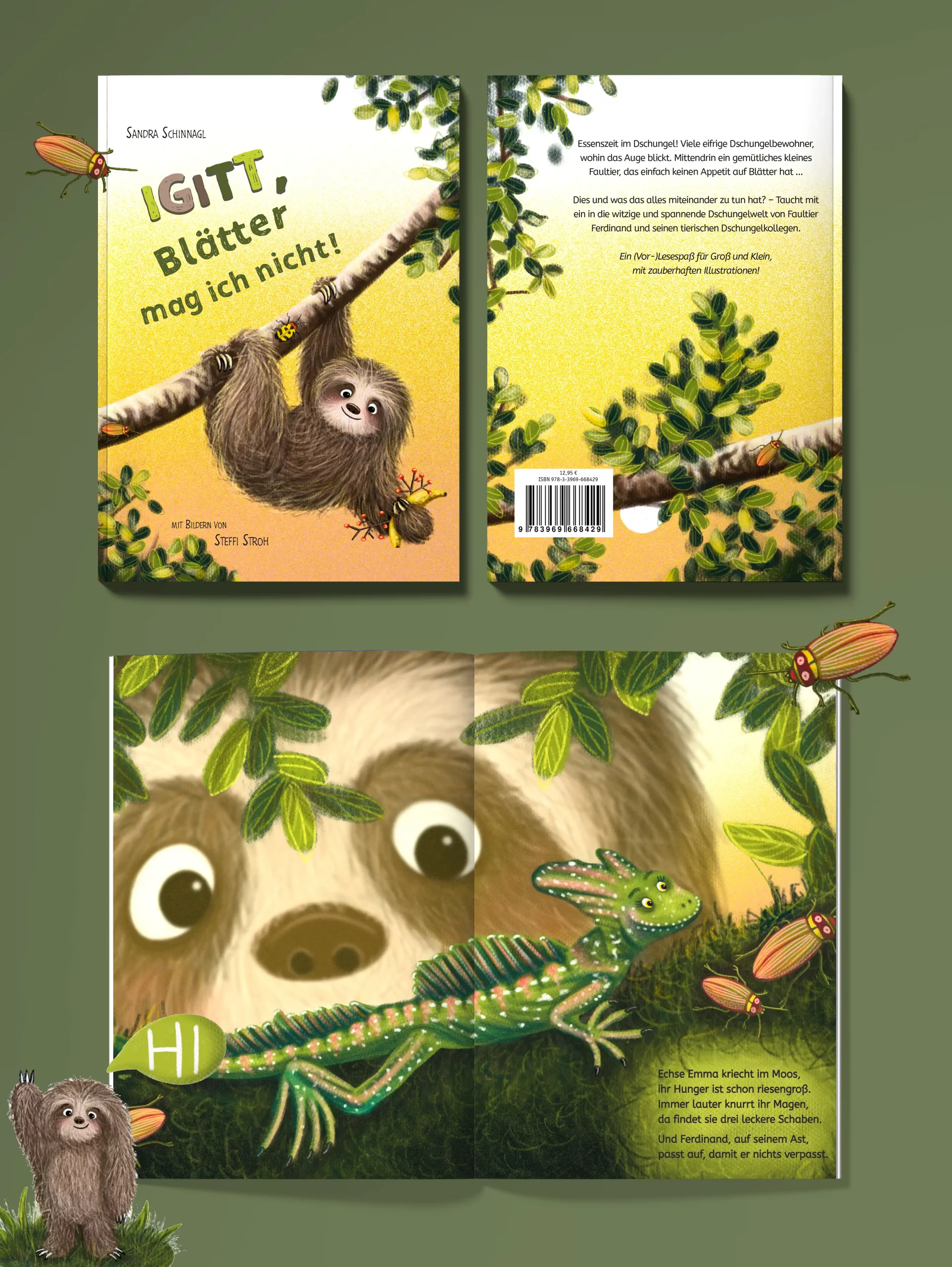 Kinderbuchcovergetaltung Igitt Kinderbuchcovergestaltung mit einem Faultier