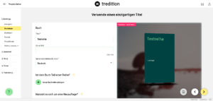 Einstellungsmöglichkeiten bei tredition